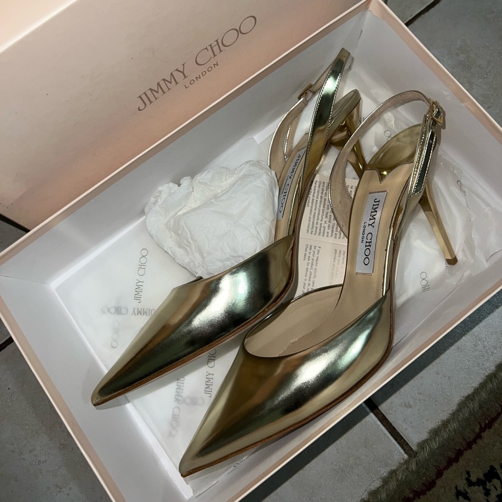 Jimmy Choo Slingback Heel Gold 41
